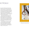 A magazine spread from Schiffer Publishing, Ltd.’s "Reasons to Smile" features an inspiring story, showing a young woman with Down syndrome in a gown and tiara, and a young man in a suit and crown. Quote: We must become the change we wish to see in the world.