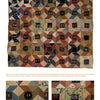 Quiltings, Frolicks, & Bees by Schiffer Publishing, Ltd. showcases a patchwork quilt made of colorful geometric pieces with hand-embroidered initials—a tribute to signature quilts—with close-up images highlighting detailed embroidery and floral designs.