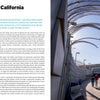 A group walks along a fenced path toward the Mexico border in San Ysidro, California, under a curved canopy, highlighting community development. "Design with Love" by Schiffer Publishing, Ltd. is featured on a white background to the left.