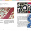 A two-page spread from *Twisted* by Schiffer Publishing, Ltd. describes handling dirt and stains on vintage quilts, with a pink and white quilt on the left and star and diamond-pattern quilts on the right.