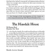 A page in "Ghosts of Southern Tier, NY" by Schiffer Publishing, Ltd. features The Hinsdale House hauntings, with a moon icon and page 69, notes about video footage, and text describing its famous supernatural events.