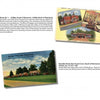Greetings from Richmond by Schiffer Publishing, Ltd. features two vintage postcards depicting early 20th-century tourist courts with rows of cottages among trees and lawns, each card including location details near Richmond, Virginia.