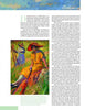 A vibrant painting of three women in hats appears in the lower left corner of a page from "100 Plein Air Painters of the Mid-Atlantic" by Schiffer Publishing, Ltd., accompanying an article on Howard Pyle’s impact on art in Delaware.