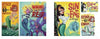 Four vintage-style posters featuring glamorous mermaids in pop surrealist poses with bold retro text like “She’s a Wildcat!” from Schiffer Publishing, Ltd., inspired by Candy Weil’s quirky style.
