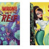 Four vintage-style posters featuring glamorous mermaids in pop surrealist poses with bold retro text like “She’s a Wildcat!” from Schiffer Publishing, Ltd., inspired by Candy Weil’s quirky style.