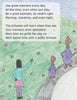 A person gestures toward Franklin the Schwoe and a friend from "Don't Be a Schwoe" by Schiffer Publishing, Ltd., as they walk on a grassy path with flowers, while a poem about good manners and healthy habits appears in the sky.