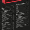 The contents page of "The Secret History of STASI Spy Cameras" by Schiffer Publishing, Ltd. has section titles and page numbers angled on a black background, with bold red and white "Contents" above topics like photography, cameras, Cold War spy cameras, and document copying.