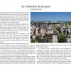A two-page spread in "Ghosts in the Cemetery II" by Schiffer Publishing, Ltd. features text on Le Cimetière de Loyasse, Lyon, France, with a color photo of ornate tombs and monuments set against city buildings.