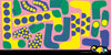 A vibrant mix of green, yellow, and blue socks with stripes and dots decorates a pink backdrop on The Chameleon by Schiffer Publishing, Ltd., as a cute cartoon sheep sits in the corner, inviting you to seek and find like a chameleon.