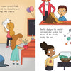 In a classroom decorated with balloons and banners, young inventors present volcanoes, solar system models, and ecosystems at a science contest—just like in "Geraldine and the Most Spectacular Science Project" from Schiffer Publishing, Ltd.