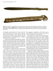 A scanned page from Schiffer Publishing, Ltd.'s "Japanese War Art and Uniforms 1853-1930" shows two bronze spearheads above columns of text exploring Japanese military history, bronze weapons, and evolving cultural practices.