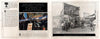 A two-page spread from "Freaks of Sideshow and Film" (Schiffer Publishing, Ltd.): left page features a vibrant “ALL ALIVE” tent photo, right page has a black-and-white image of people outside a circus sideshow tent.