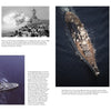 A two-page magazine spread from Schiffer Publishing, Ltd. showcases the USS Missouri (BB-63) and other naval vessels, helicopters, and missile defense systems with images, captions, and text highlighting modern naval operations.