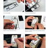 The "Introduction to Soapstone Sculpting" by Schiffer Publishing, Ltd. features a six-step photo tutorial on cutting a paper pattern, placing it on a rectangular stone, and tracing the outline—the essential first step in soapstone carving.