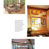 Three photos from Schiffer Publishing, Ltd.’s "Shingle Style Architecture" display a modern home’s living room, dining area, and kitchen—featuring large windows, wood accents, and sustainable, energy-efficient design. Text is centered on the page.