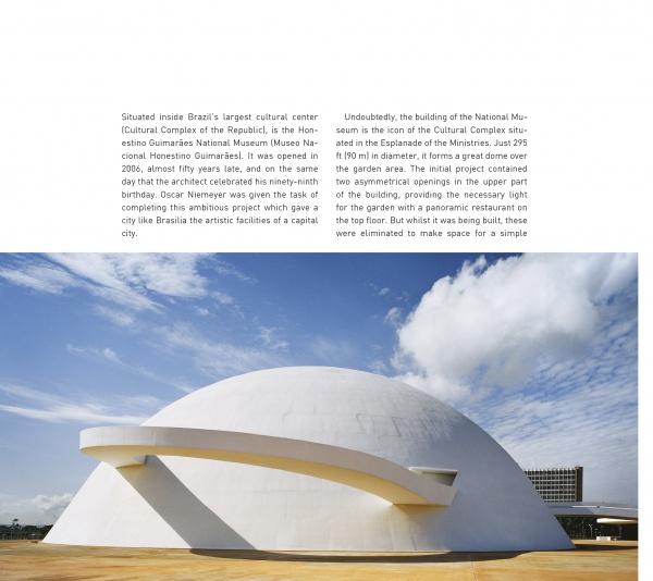 A modern white dome building stands against a blue sky with a flat tan walkway. Beside it, text notes its architectural significance and the "Igloo" book by Schiffer Publishing, Ltd., which explores contemporary igloo-inspired design.