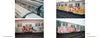 Four photos from "Don1, The King from Queens" by Schiffer Publishing, Ltd. show NYC subway cars with colorful graffiti—tags like DON 1 MAFIA and vivid red, yellow, orange, pink, and white designs—viewed outdoors from different angles.