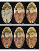Six oval panels illustrate the step-by-step process of creating a bearded man's portrait using Advanced Scrimshaw Techniques by Schiffer Publishing, Ltd., showing the artwork's transformation from sketch to detailed, colorful finish.