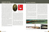 A two-page spread in "The Model 1891 Carcano Rifle" by Schiffer Publishing, Ltd. covers Salvatore Carcano and the 1886 rifle conversion, with a sepia portrait, a red crest with a white pelican, and historic Carcano rifle photos.