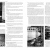 A two-page magazine spread from Schiffer Publishing, Ltd. features black-and-white photos, captions, and diagrams of the Douglas XB-19 bomber, alongside detailed technical text on its engine components and systems.