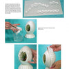 Step-by-step instructions from Schiffer Publishing, Ltd.'s Sugar Art teach how to use lace molds with fondant to decorate panorama eggs—learn brushing lace, attaching it to a hollow egg on a stand, and sealing seams with fondant trim.