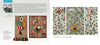 A spread from Artistry in Fiber, Vol. 1 (Schiffer Publishing, Ltd.) showcases four vibrant fiber artworks—one left, three right—blending patterns, faces, and abstractions. Artist information appears at the top left of the left page.