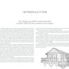 A page titled INTRODUCTION in Schiffer Publishing, Ltd.’s Tree Houses Reimagined features a quote about the enchantment of a child’s tree house, a detailed sketch of a round Blue Forest tree house with deck and stairs, and a block of text.