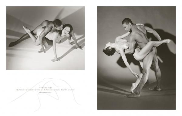 Peak of Perfection" by Schiffer Publishing, Ltd. showcases black-and-white photos of male and female dancers in dramatic, intertwined poses, capturing their graceful strength and the expressive elegance of fine art nude photography.