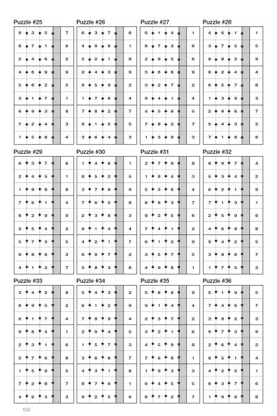 Kansuko by Schiffer Publishing, Ltd. offers twelve KenKen-style logic puzzles with bolded cage lines, numbered grids, and blank cells to fill in with numbers 1-6—similar to a Sudoku game.
