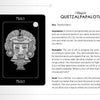 The Star Road Map by Schiffer Publishing, Ltd. includes a tarot card labeled Magus with an intricate Quetzalpapalotl in ornate headdress. Text explores the card’s key, meaning, and goal in this 78-card Mesoamerican divination set.