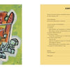 An illustration from "Icons & Symbols of the Borderland" by Schiffer Publishing, Ltd. shows a glass with an orange drink, green olives, and ice on the left; a yellow table of contents page listing chapters appears on the right.