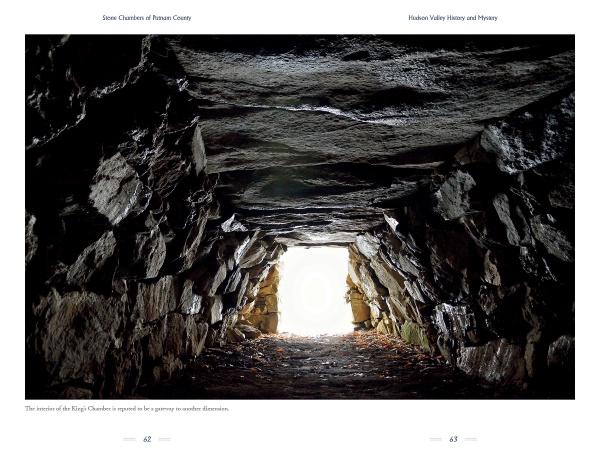 Discover the secrets of the Hudson Valley with "Hudson Valley History and Mystery" by Schiffer Publishing, Ltd.—explore ancient stone chambers illuminated by sunlight, where rough walls and scattered leaves hint at untold stories.