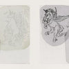 Classic Tattoo Stencils 2 by Schiffer Publishing, Ltd. features two groups of pencil sketches with unicorns and winged horses in dynamic poses, inspired by mid-20th-century antique tattoo stencil designs.