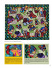 Cutting-Edge Art Quilts by Schiffer Publishing, Ltd. features a vibrant patchwork fish art quilt on green and black checks, with close-up images of detailed fish designs and creative quilting tips in yellow text boxes.