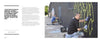 Two graffiti artists create street art on a black wall outdoors in daylight. One kneels close, with sunglasses and gloves, while the other works farther down. A block quote about graffiti and public opinion appears on the left. Product: 2Create by Schiffer Publishing, Ltd.