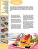 A page from Schiffer Publishing's "Creative Ideas for Garnishing & Decorating" shows a vibrant fruit aspic topped with berries on a pink tray, plus inset photos for plate garnish ideas and step-by-step preparation guidance.