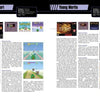 A magazine spread in The SNES Omnibus by Schiffer Publishing, Ltd. reviews SNES classics with screenshots, game covers, and columns detailing gameplay and publisher, each section labeled with bold, black-and-white headings.