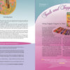 Two vibrant pages from Wax on Crafts by Schiffer Publishing, Ltd.: The left displays a decorative guitar, intro text, and safety notes. The right highlights Miriam Joy’s wax crafts with Tools and Supplies and step-by-step decorating instructions.