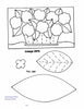 Hooked Rugs & Wool Applique by Schiffer Publishing, Ltd. features line drawings of hydrangea flowers in a vase, plus four-petal flower, leaf with stitch lines, and large leaf patterns. Instructions advise enlarging by 200%. Perfect for wool applique projects.