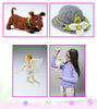 A collage of four needle felted creations—a brown dog, gray hat with white flower, winged fairy, and girl in glasses with a tiny fairy—appears in "Making Simple Felted Jewelry" by Schiffer Publishing, Ltd., featured on page 63.