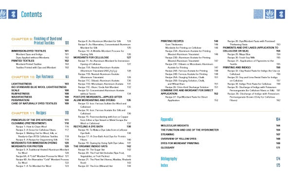 The Art and Science of Natural Dyes : Principles, Experiments, and Results - Table of Contents