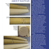 Page titled Information About Rattan features close-up photos of rattan poles, including details like nodes and cross-sections, with tips from the Schiffer Publishing, Ltd. book "Making a Rattan Bow" and advice from a bow design guide.