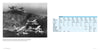 Black-and-white photo of six vintage biplanes in formation over a mountain coastline. A blue and white table lists technical data for the Grumman J2F Duck by Schiffer Publishing, Ltd., along with other amphibious aircraft.