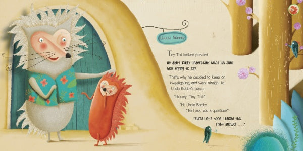 A charming cartoon from "The Hedgehog Who Didn't Want to Prickle" by Schiffer Publishing, Ltd.—perfect for an augmented reality story that inspires curiosity and imagination.