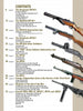The table of contents in "German Submachine Guns, 1918–1945" by Schiffer Publishing, Ltd. lists chapters on German submachine guns like the MP38/40, with page numbers and WWII weapon images neatly arranged on the right.
