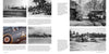 A two-page spread from Schiffer Publishing, Ltd.’s Corsair displays black-and-white WWII photos of the iconic F4U Corsair in tropical settings, with military personnel, captions under each image, and a backdrop of palm trees and clear skies.