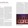 Two-page spread from "Breakthrough Ghost Photography of Haunted Historic Colonial Williamsburg, Virginia Part II" by Schiffer Publishing, Ltd., features haunted Williamsburg stories with a nighttime photo of Everard House lit in purple.