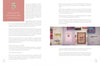 A spread from "The White Dress Destinations" by Schiffer Publishing, Ltd. features guest etiquette, save-the-date tips, and destination wedding advice, with photographed invitations in soft pink and beige on a white background.