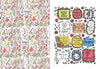 Left: The Floral Doodling Handbook by Schiffer Publishing, Ltd. features vibrant floral patterns in red, yellow, purple, brown, and green. Right: Enjoy hand-drawn French quotes in whimsical, floral frames—ideal for art journaling inspiration.