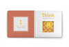 A spread from Think Squares! by Schiffer Publishing, Ltd. features 1 Yummy Square on the left and a right page with “Think Then lift the flap to see!” hiding a lattice-topped pie behind a flap with a small yellow shape.